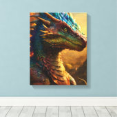 Horned Guardian: De Mythische Monitor Dragon" Canvas Afdruk (Insitu (Houten vloer))