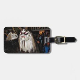 Horned Japans duivelmasker Bagagelabel