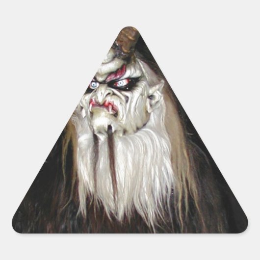 Horned Japans duivelmasker Driehoek Sticker (Voorkant)