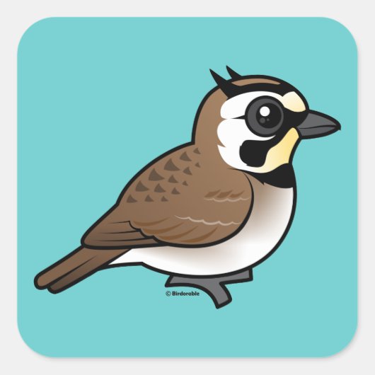 Horned Lark Vierkante Sticker (Voorkant)