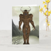 Horned Minotaur Note Kaart (Gele Bloem)