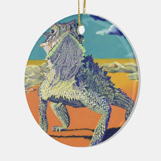 Horned Toad, Lizard Keramisch Ornament (Links)