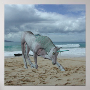 Horned Unicorn Poster