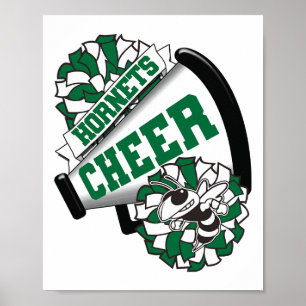 Hornets Cheer Terug naar school Cheerleading Spiri Poster