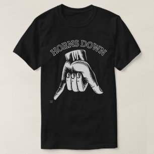 "HORNS DOWN" funny T-shirt