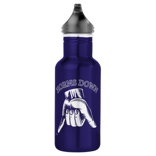 "HORNS DOWN" grappig Waterfles (Rechts)