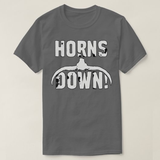 Horns Down White  Texas ondersteboven T-shirt (Design voorkant)