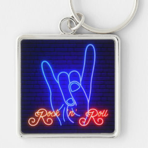 Horns Up Rock 'n Roll Square Sleutelhanger
