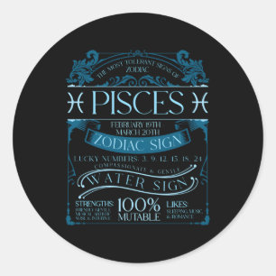 Horoscoop Astrologie Vissen Zodiac Astronomen Ronde Sticker