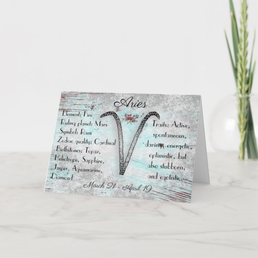 Horoscoop Ram Zodiac Astrologie Geboortedatum Kaart (Voorkant)