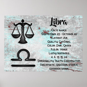 Horoscoop Sign Libra Astrology Zodiac Poster