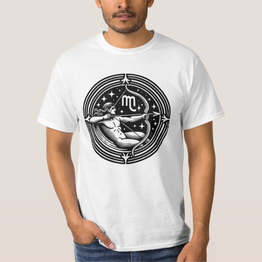 Horoscoop teken Boogschutter boogschieten symbool T-shirt (Voorkant)