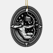 Horoscoop Teken Boogschutter Symbool en Eigenschap Keramisch Ornament (Rechts)
