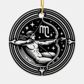 Horoscoop Teken Boogschutter Symbool en Eigenschap Keramisch Ornament (Voorkant)