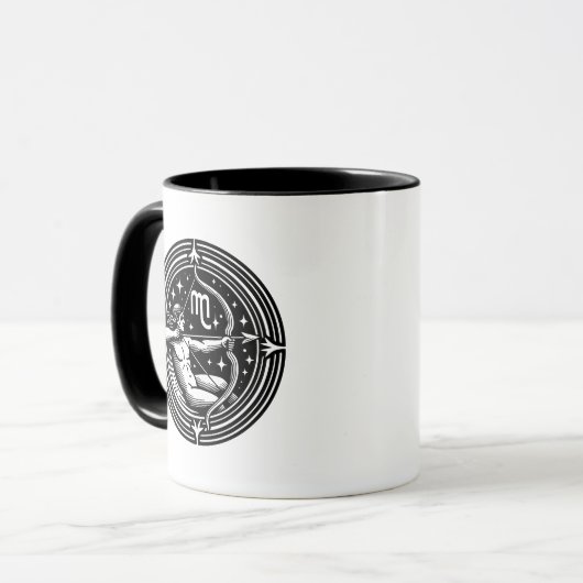 Horoscoop Teken Boogschutter Symbool en Eigenschap Mok (Voorkant links)