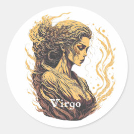 Horoscoop teken Maagd Ronde Sticker