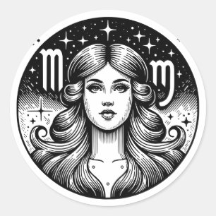 Horoscoop teken Maagd symbool Ronde Sticker