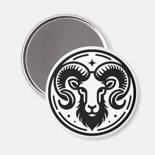 Horoscoop Teken Ram Symbool en Eigenschappen Magneet (Voorkant / Achterkant)