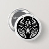 Horoscoop Teken Stier Symbool Ronde Button 5,7 Cm (Voorkant /achterkant)