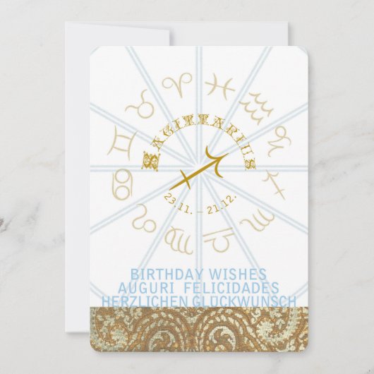 HOROSCOOP ~ Verjaardagsuitnodiging - Boogschutter Kaart (Voorkant)