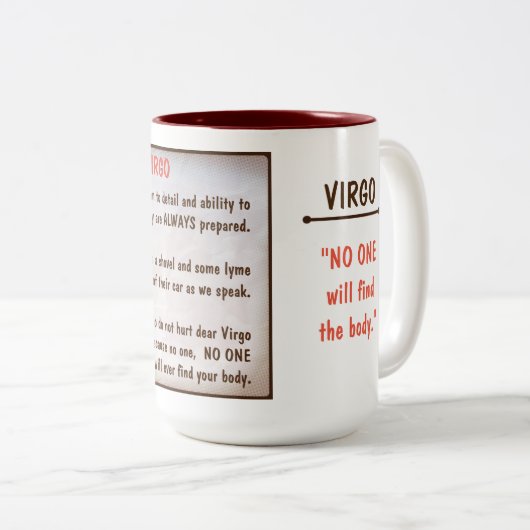 Horoscoop: VIRGO Tweekleurige Koffiemok (Voorkant rechts)