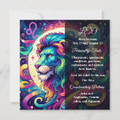 Horoscoopteken Leo info | Kleurrijke Lion Art (Voorkant)