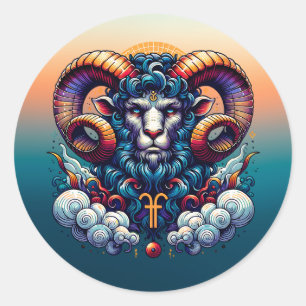 Horoscoopteken Ram Mystieke Ran Ronde Sticker