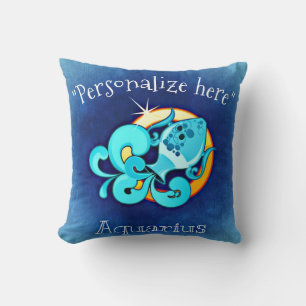 Horoscope Aquarius Oreiller Décoratif