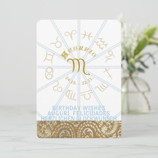 HOROSCOPE ~ Birthday Invite - Libra Kaart (Staand voorkant)