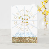 HOROSCOPE ~ Carte de voeux d'anniversaire Aquarius (Fleur jaune)