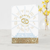 HOROSCOPE ~ Carte de voeux d'anniversaire Cancer (Fleur jaune)