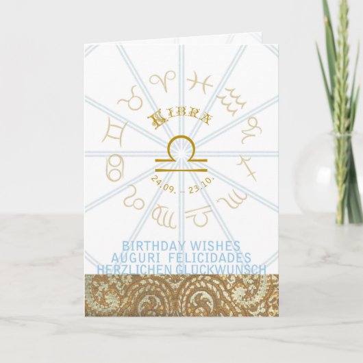 HOROSCOPE ~ Carte de voeux d'anniversaire Libra (Devant)