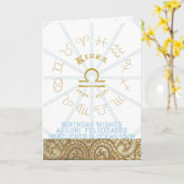 HOROSCOPE ~ Carte de voeux d'anniversaire Libra (Fleur jaune)