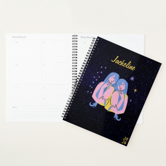 Horoscope de Gemini l Galaxy Sky Star Calendrier (Devant avec enveloppe)