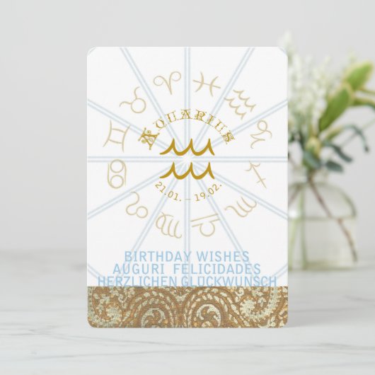HOROSCOPE ~ Invitation d'anniversaire - Aquarius (Debout devant)