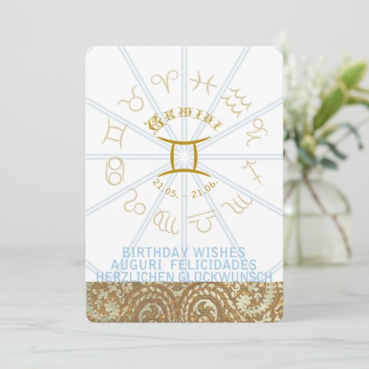 HOROSCOPE ~ Invitation d'anniversaire - Gemini (Debout devant)