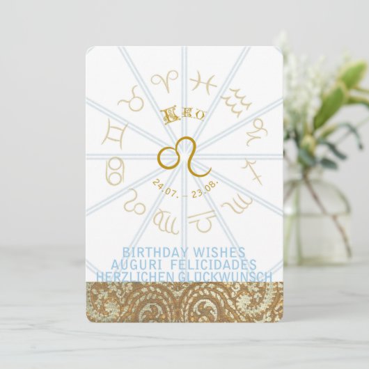 HOROSCOPE ~ Invitation d'anniversaire - Leo (Debout devant)