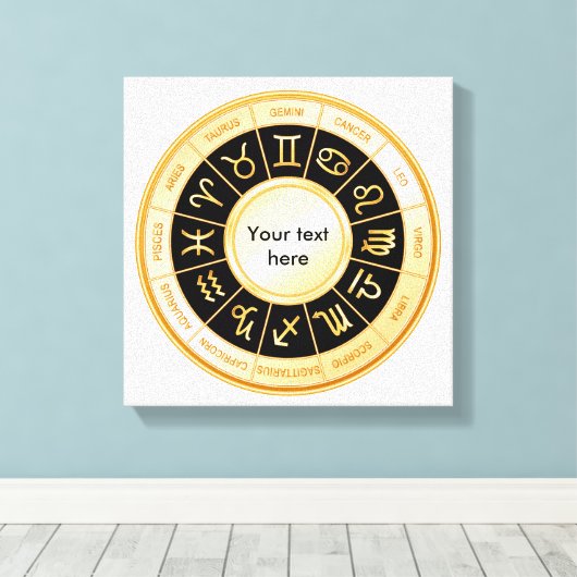 Horoscope Mandala Canvas Afdruk (Insitu (Houten vloer))