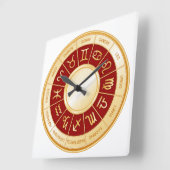 Horoscope Mandala Vierkante Klok (Hoek)