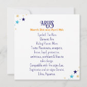 Horoscope Sign Aries | Astrology Tratis (Achterkant)