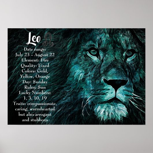 Horoscope Sign Leo-Poster Poster (Voorkant)