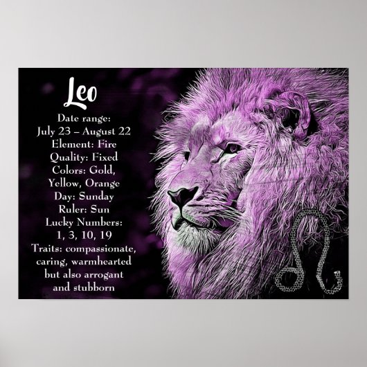 Horoscope Sign Leo-Poster Poster (Voorkant)
