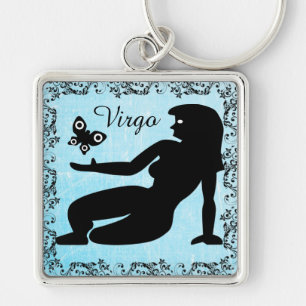 Horoscope Sign Virgo Blue Sleutelhanger Charm