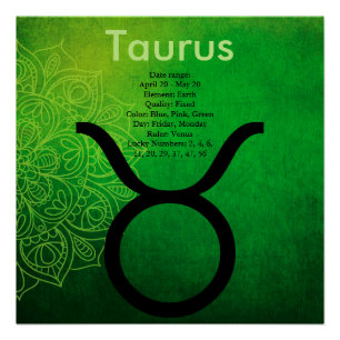 Horoscope Zodiac Astrology Sign Taurus Poster Perfect Poster