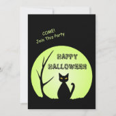 Horreur Chat Halloween Fête Invitation (Devant)