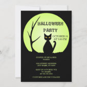 Horreur Chat Halloween Fête Invitation (Dos)