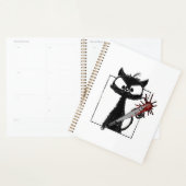 Horreur de baseball de chat noir Halloween (Devant avec enveloppe)