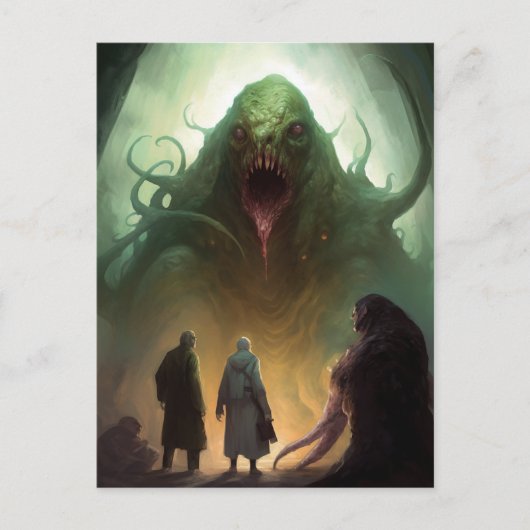 Horrible Green Creator Horror Art Carte postale (Devant)