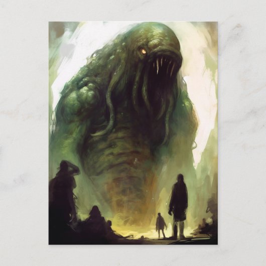 Horrible Green Creator Horror Art Carte postale (Devant)