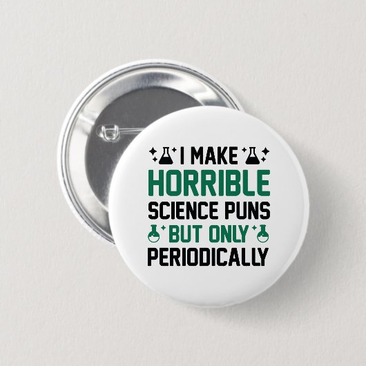 Horrible Science Puns Ronde Button 5,7 Cm (Voorkant /achterkant)